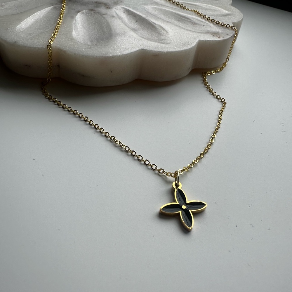 LV Louis Vuitton Gold Charm Necklace